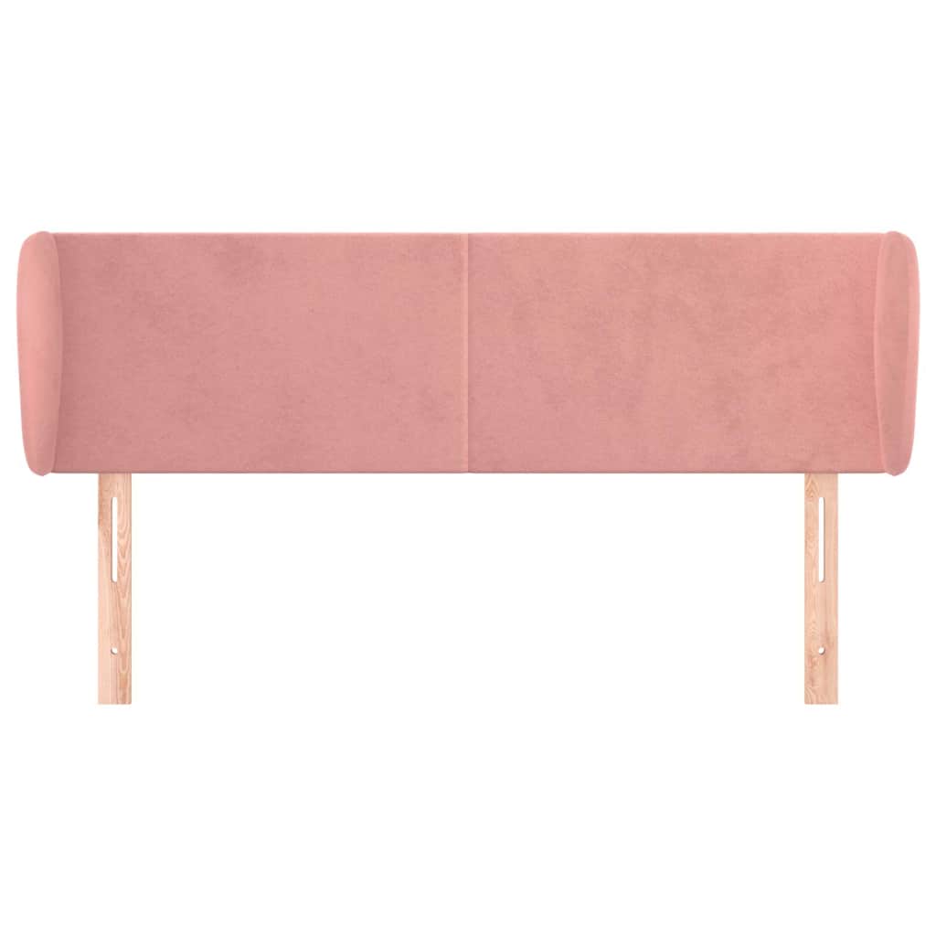 vidaXL Hoofdbord met randen 147x23x78/88 cm fluweel roze, foto 2