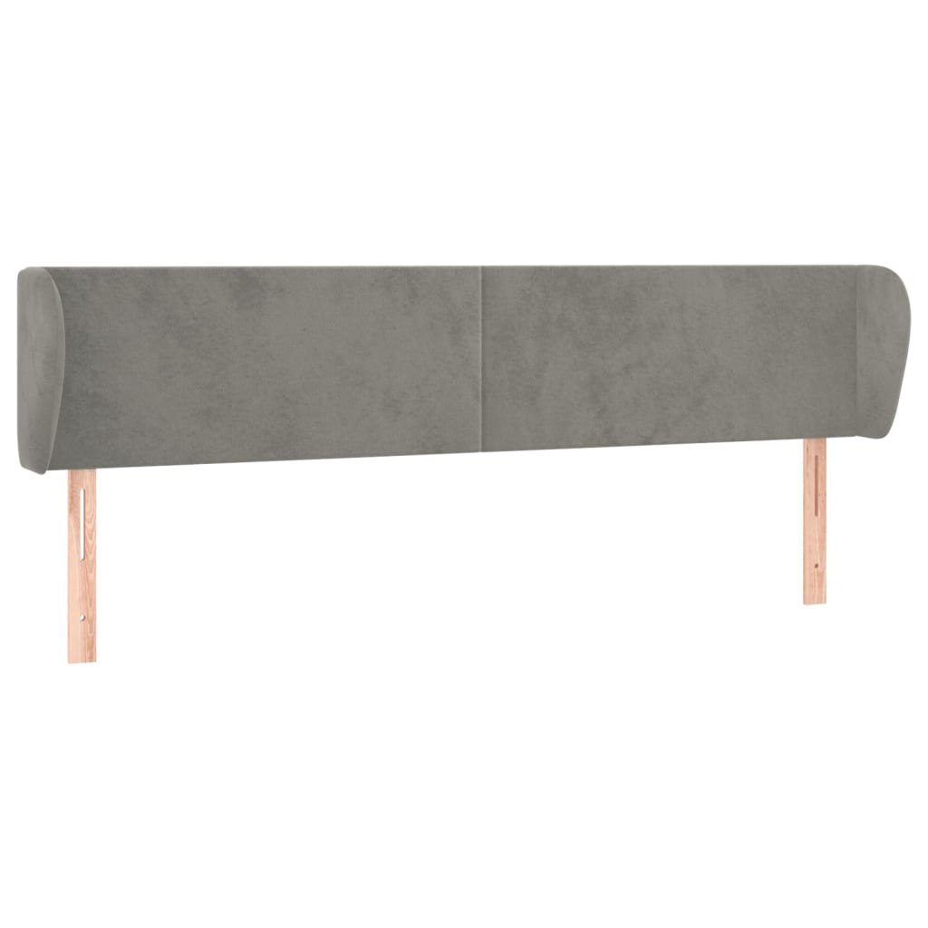 vidaXL Čelo postele typu ušák světle šedé 163x23x78/88 cm samet