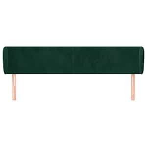 Čelo postele typu ušák tmavě zelené 163x23x78/88 cm samet - obrázek 3