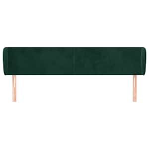 Čelo postele typu ušák tmavě zelené 183x23x78/88 cm samet - obrázek 3
