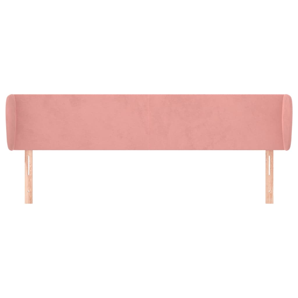 vidaXL Hoofdbord met randen 183x23x78/88 cm fluweel roze afbeelding