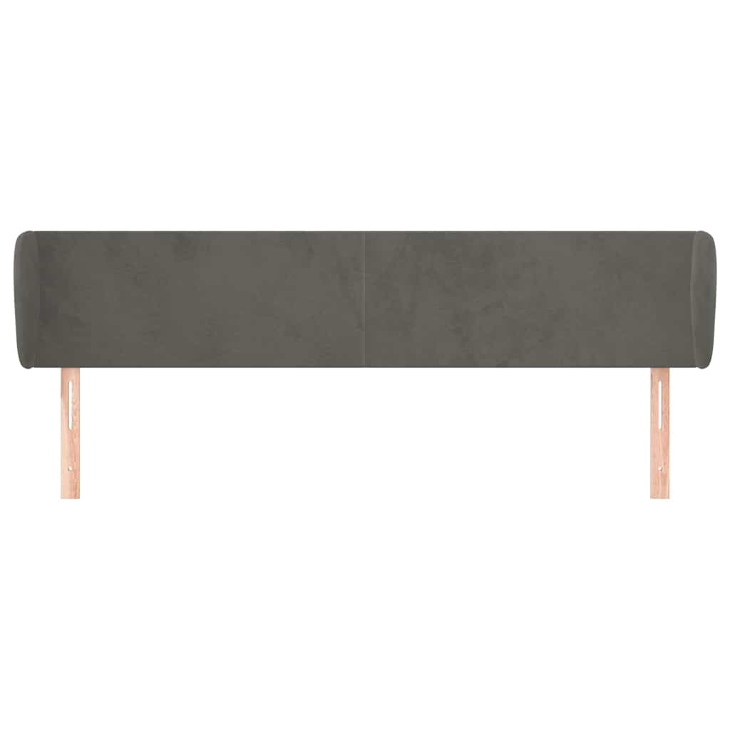 vidaXL Hoofdbord met randen 203x23x78/88 cm fluweel donkergrijs grijs, foto 2