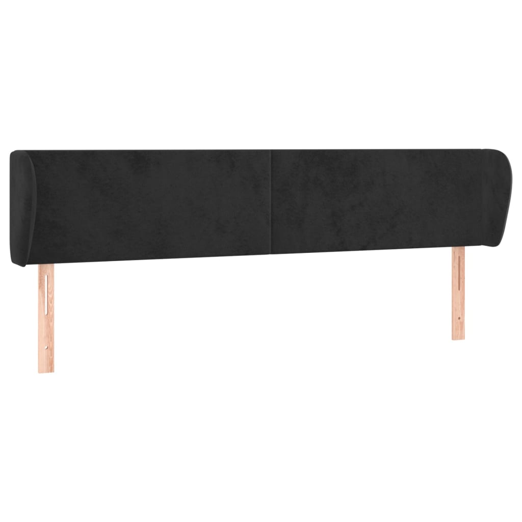 vidaXL Čelo postele typu ušák černé 203x23x78/88 cm samet