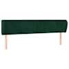 vidaXL voodipeats servadega, tumeroheline, 203x23x78/88 cm, samet