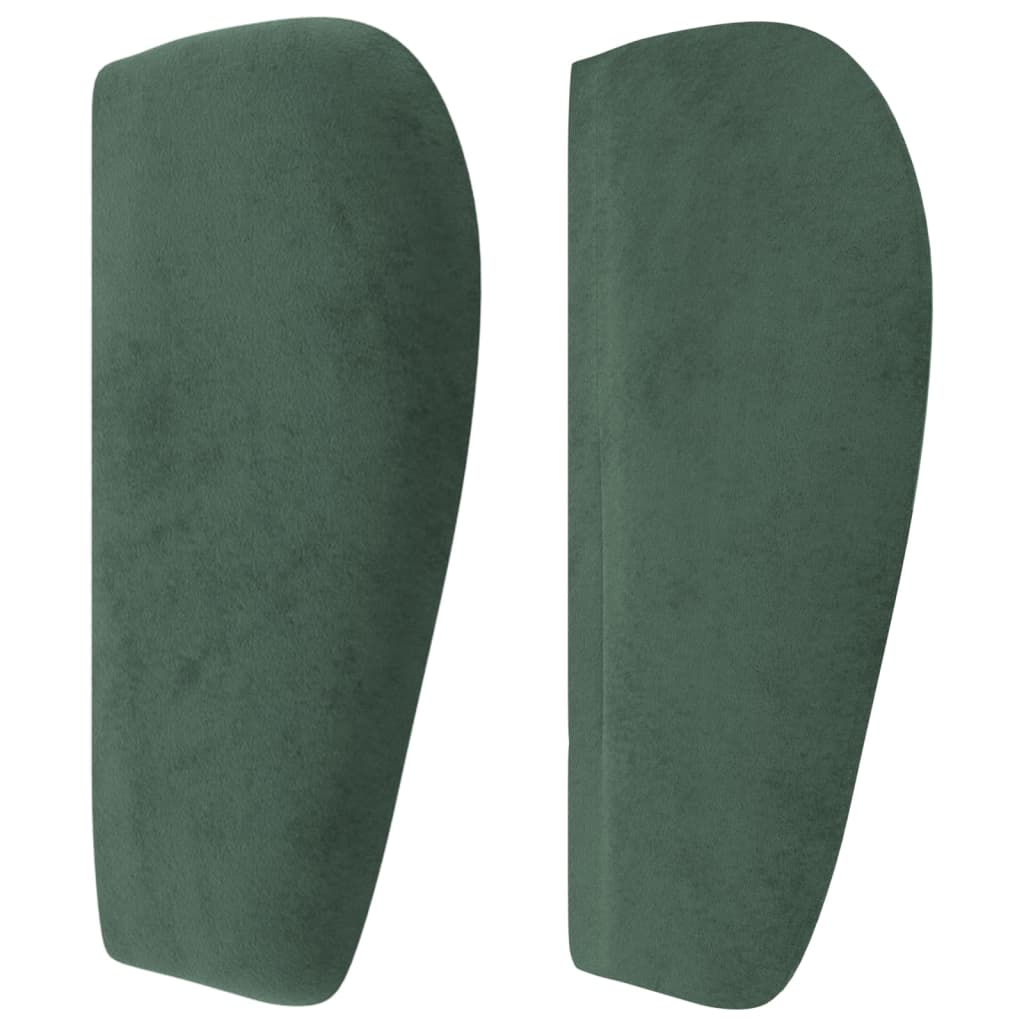 Tăblie de pat cu aripioare verde închis 203x23x78/88 cm catifea