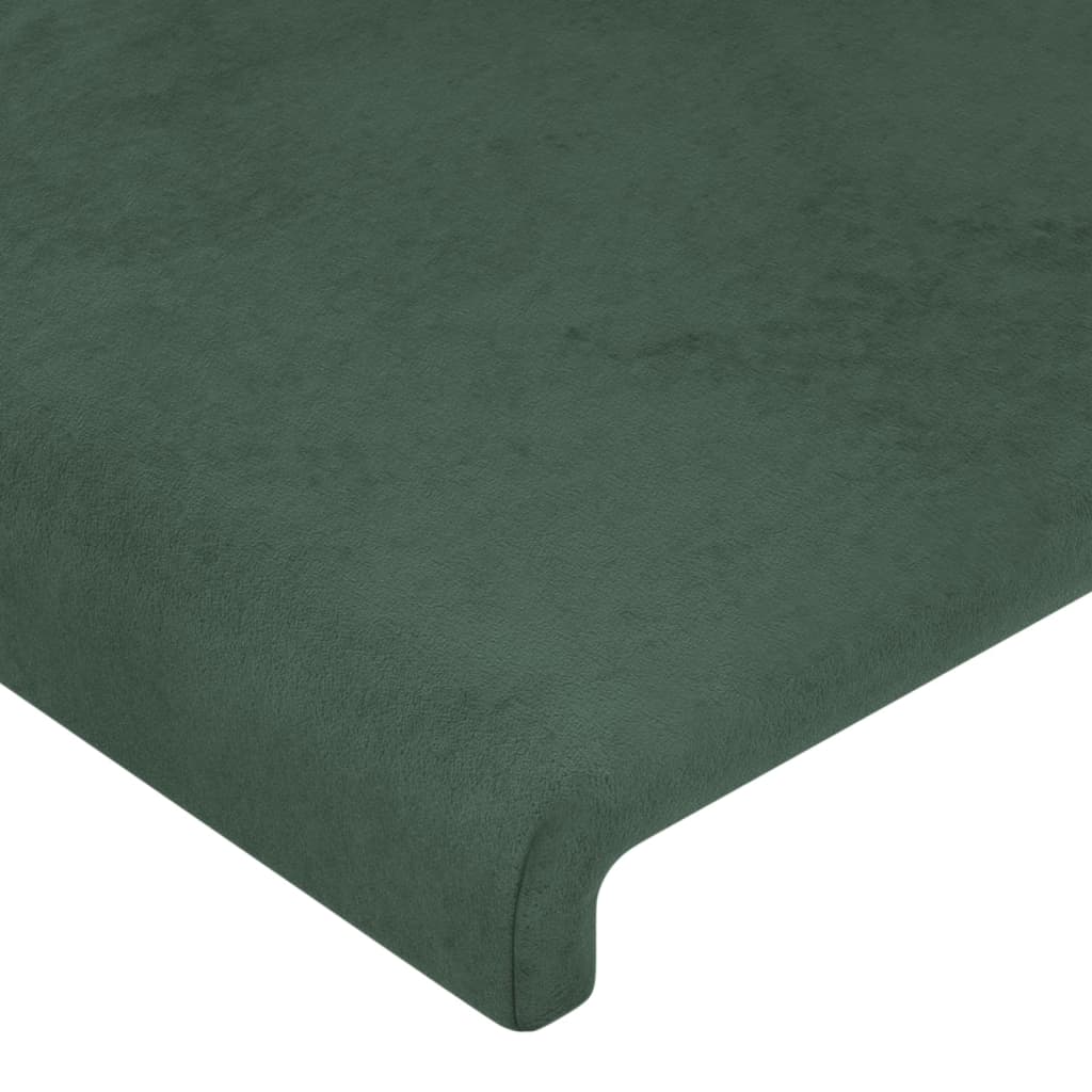 Tăblie de pat cu aripioare verde închis 203x23x78/88 cm catifea