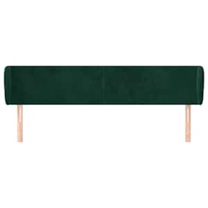 Čelo postele typu ušák tmavě zelené 203x23x78/88 cm samet - obrázek 3