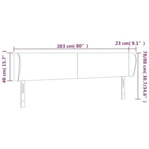 Čelo postele typu ušák tmavě zelené 203x23x78/88 cm samet - obrázek 9