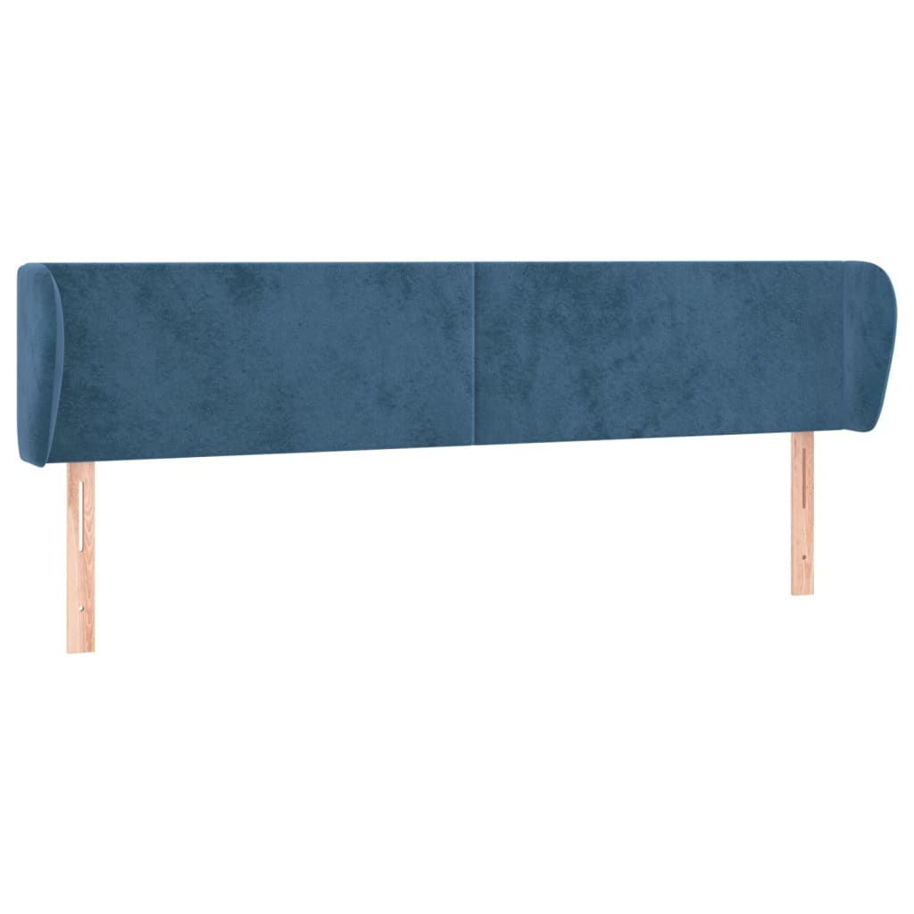 vidaXL Čelo postele typu ušák tmavě modré 203x23x78/88 cm samet