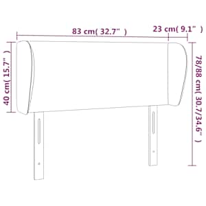 Čelo postele typu ušák cappuccino 83x23x78/88 cm umělá kůže - obrázek 9