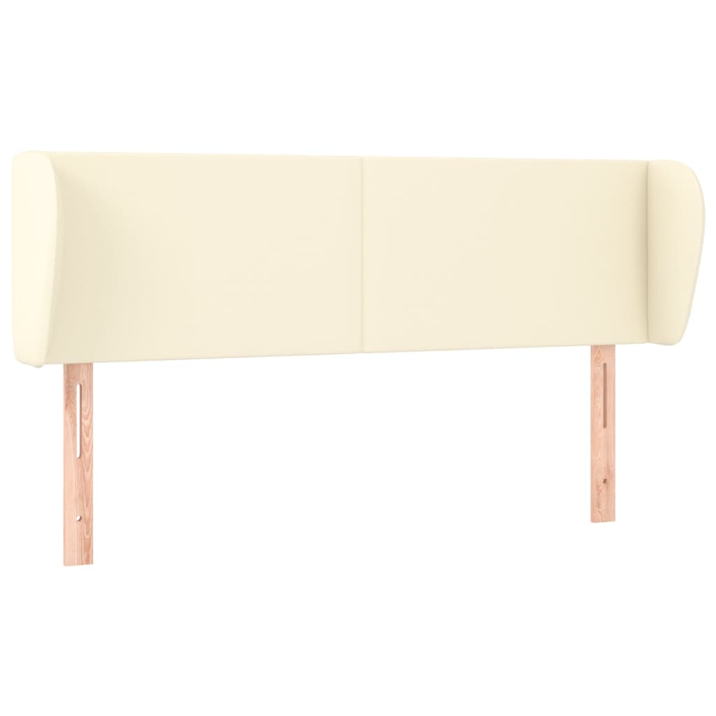 vidaXL Čelo postele typu ušák krémové 147x23x78/88 cm umělá kůže