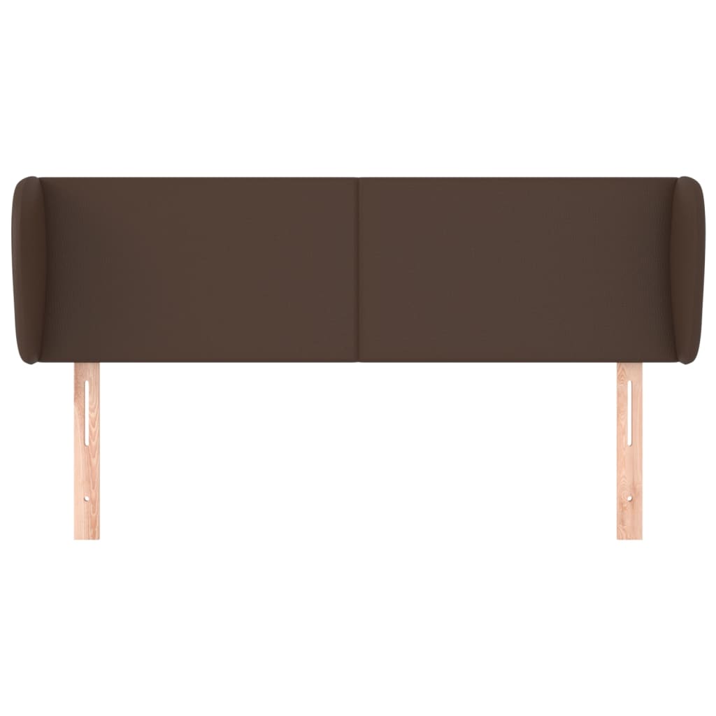 Tăblie de pat cu aripioare maro 147x23x78/88 cm piele ecologică