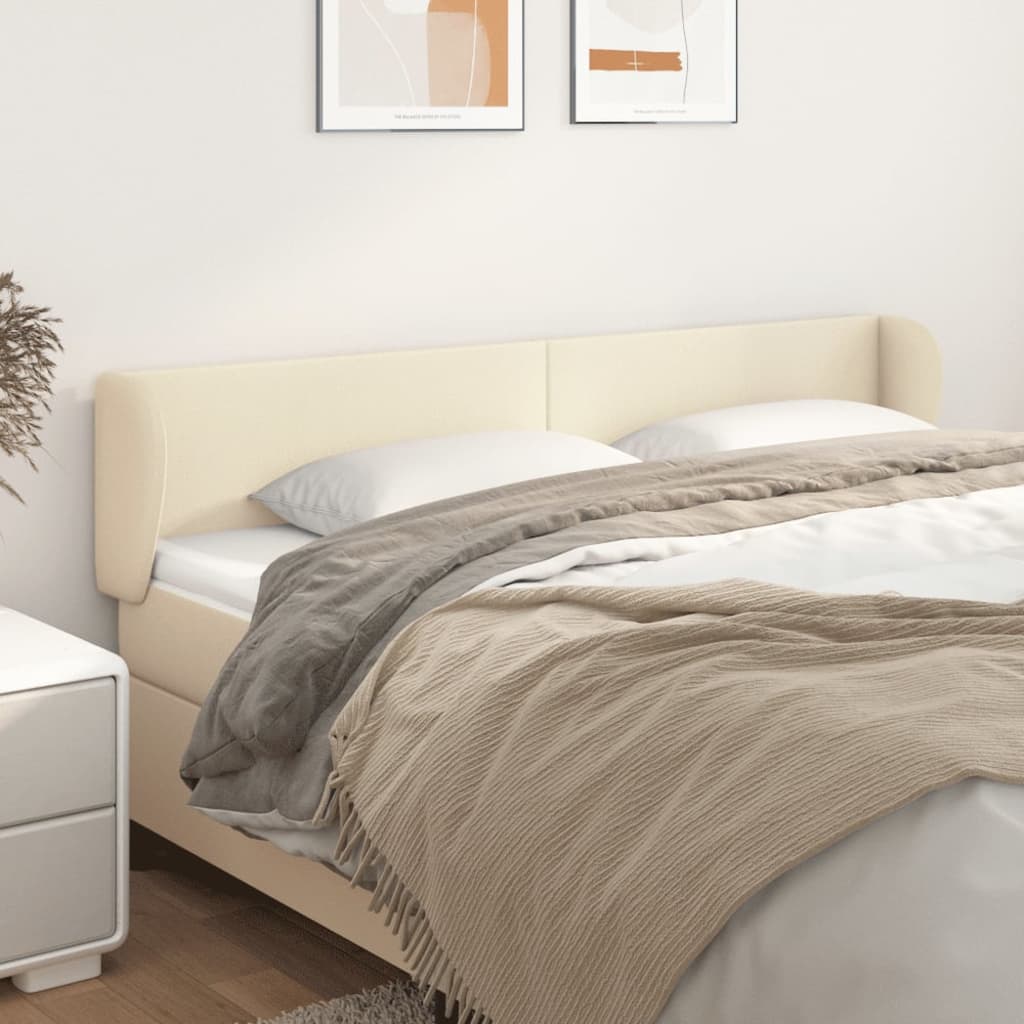 vidaXL Kopfteil mit Ohren Creme 183x23x78/88 cm Kunstleder