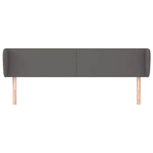 Čelo postele typu ušák šedá 183x23x78/88 cm umělá kůže - obrázek 3