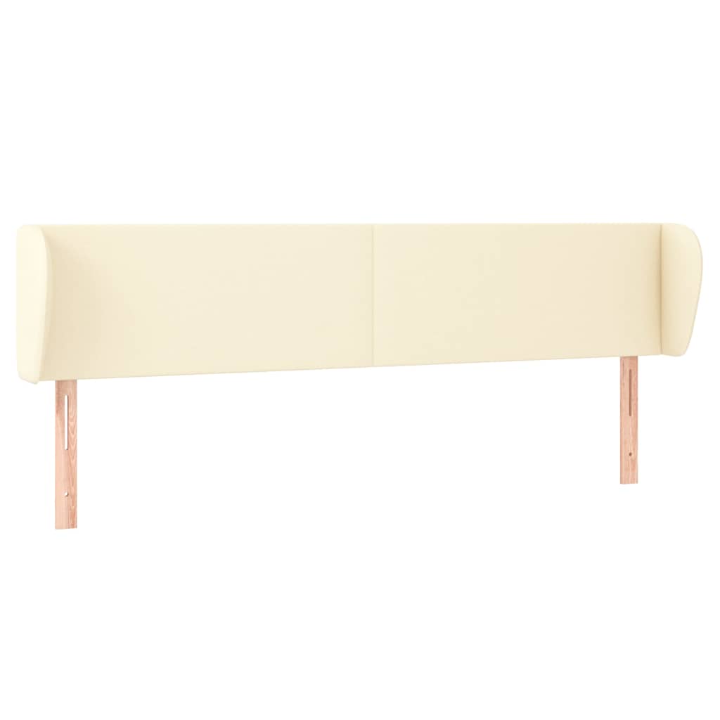 vidaXL Hoofdbord met randen 203x23x78/88 cm kunstleer crèmekleurig, foto 3