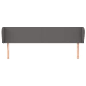 Čelo postele typu ušák šedá 203x23x78/88 cm umělá kůže - obrázek 3