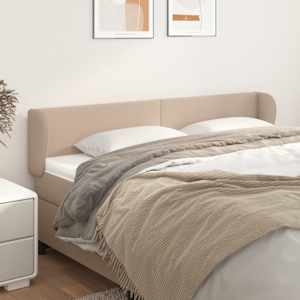 Vzglavje z ušesi kapučino 203x23x78/88 cm umetno usnje