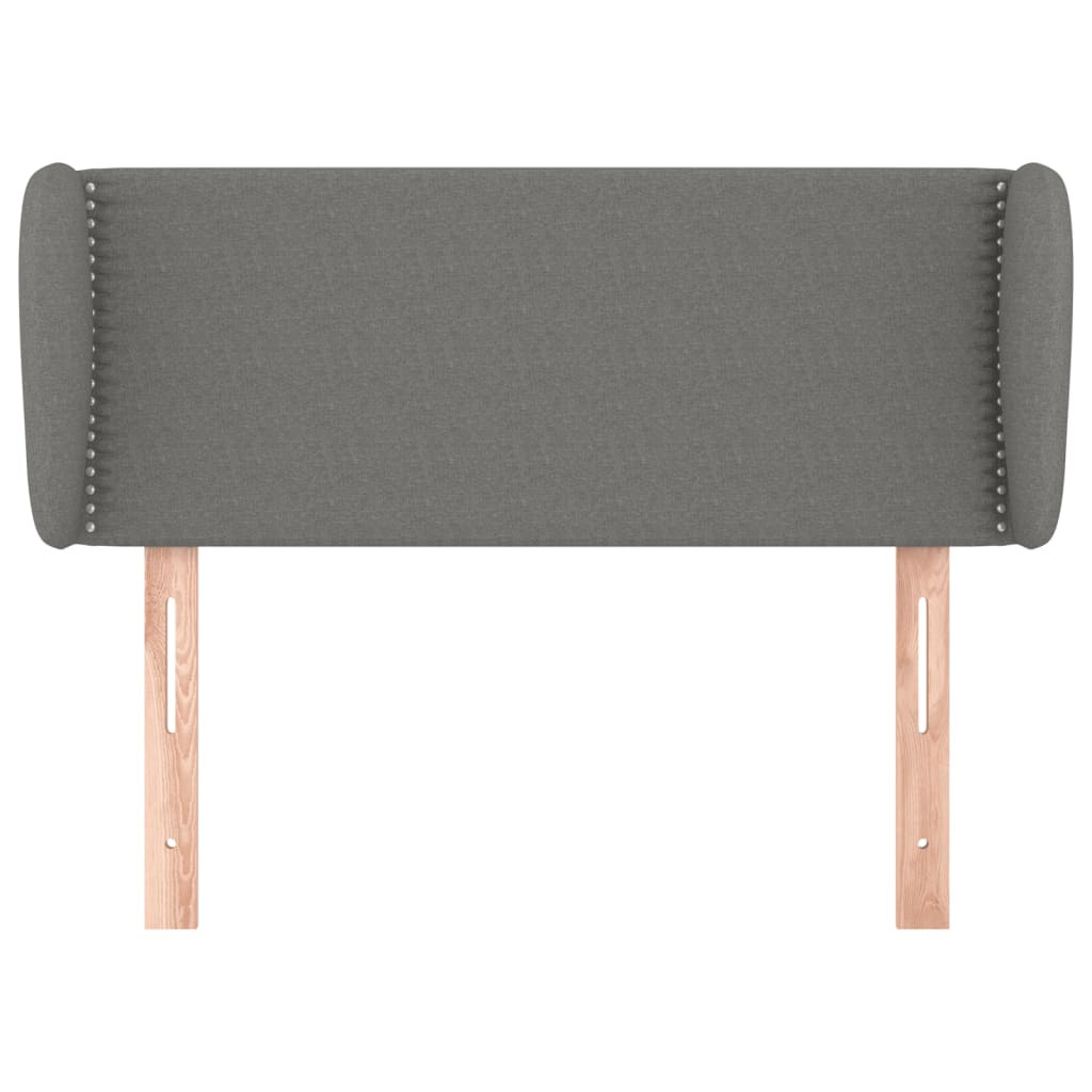 vidaXL Hoofdbord met randen 83x23x78/88 cm stof donkergrijs afbeelding