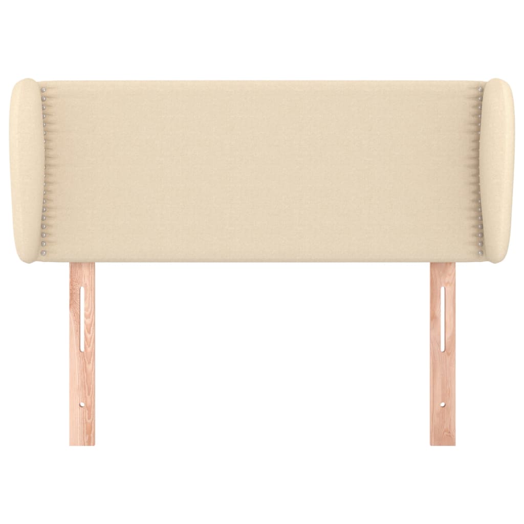 vidaXL Hoofdbord met randen 83x23x78/88 cm stof crèmekleurig afbeelding