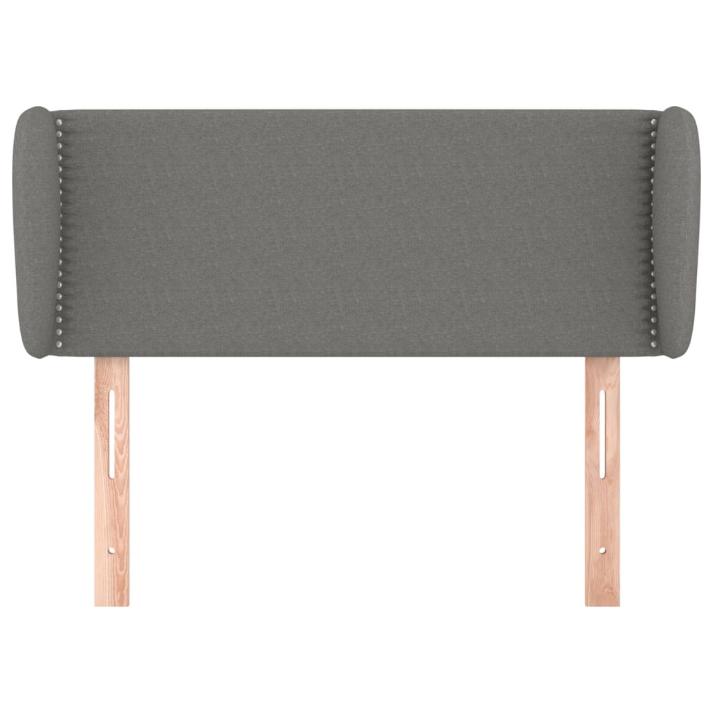 vidaXL Hoofdbord met randen 103x23x78/88 cm stof donkergrijs afbeelding