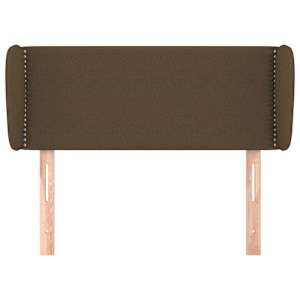 Čelo postele typu ušák tmavě hnědé 103x23x78/88 cm textil - obrázek 3
