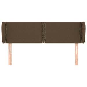 Čelo postele typu ušák tmavě hnědé 147x23x78/88 cm textil - obrázek 3