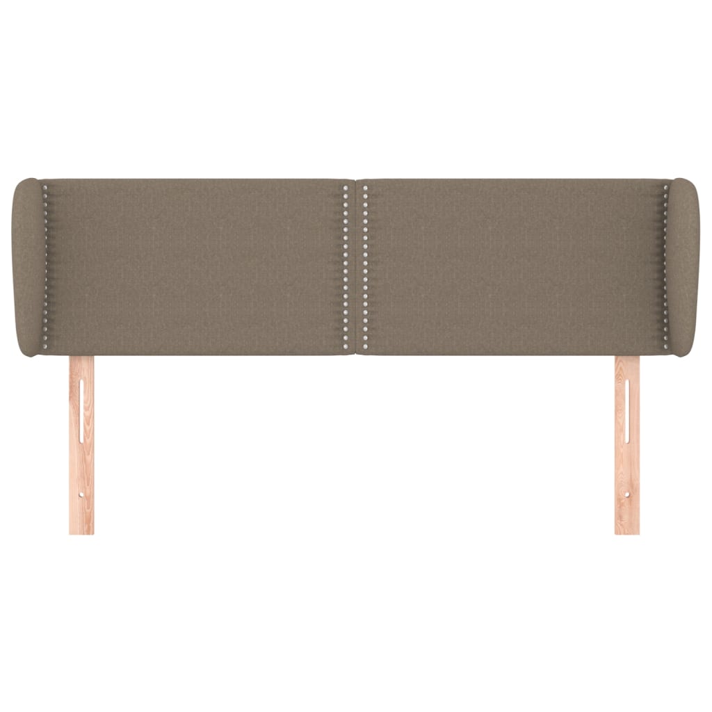 vidaXL Hoofdbord met randen 147x23x78/88 cm stof taupe afbeelding