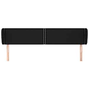 Čelo postele typu ušák černé 163x23x78/88 cm textil - obrázek 3