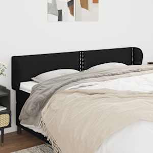 Čelo postele typu ušák černé 163x23x78/88 cm textil - obrázek 1