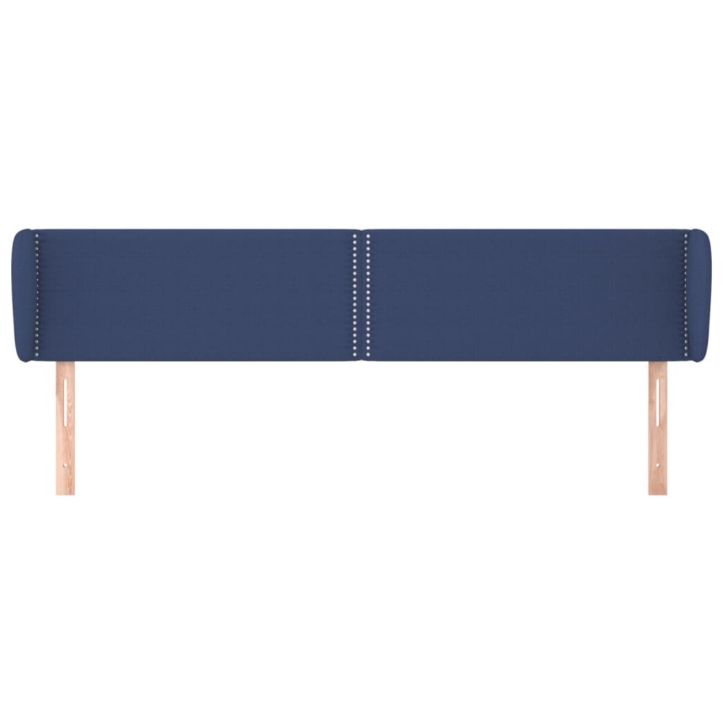 vidaXL Hoofdbord met randen 163x23x78/88 cm stof blauw afbeelding
