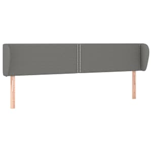 Čelo postele typu ušák tmavě šedé 183x23x78/88 cm textil - obrázek 2