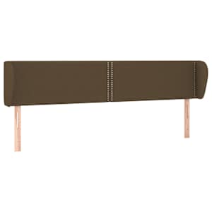 Čelo postele typu ušák tmavě hnědé 183x23x78/88 cm textil - obrázek 2