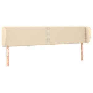 Čelo postele typu ušák krémové 183x23x78/88 cm textil - obrázek 2