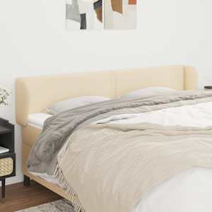 Čelo postele typu ušák krémové 183x23x78/88 cm textil - obrázek 1
