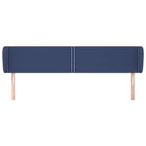 Čelo postele typu ušák modré 183x23x78/88 cm textil - obrázek 3