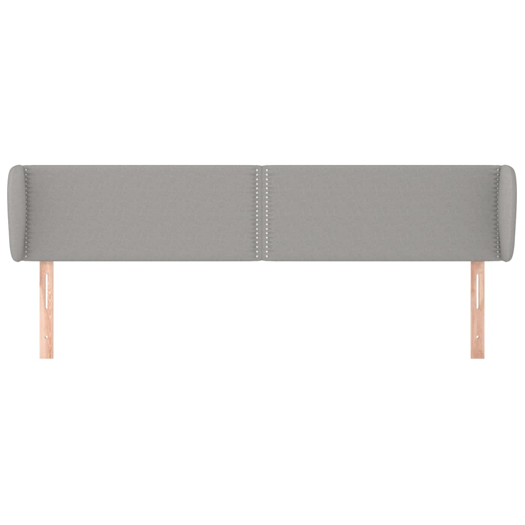 vidaXL Hoofdbord met randen 203x23x78/88 cm stof lichtgrijs afbeelding