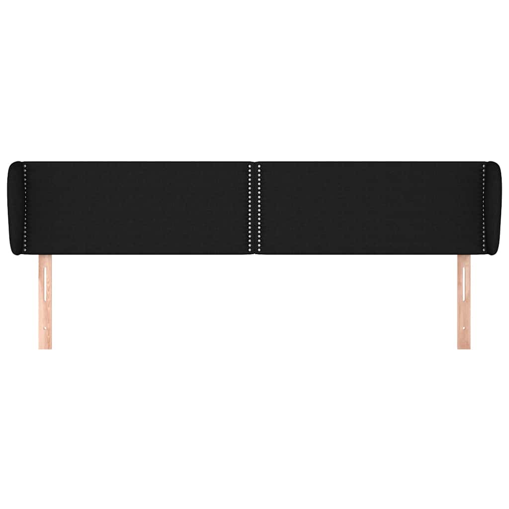 vidaXL Hoofdbord met randen 203x23x78/88 cm stof zwart, foto 2
