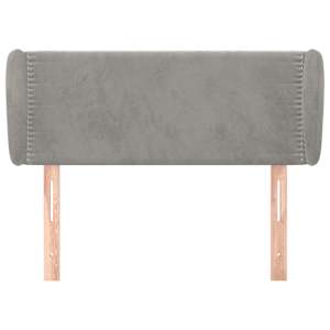 Čelo postele typu ušák světle šedé 83x23x78/88 cm samet - obrázek 3