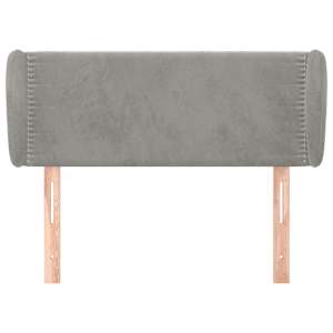 Čelo postele typu ušák světle šedé 93x23x78/88 cm samet - obrázek 3