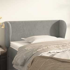 Čelo postele typu ušák světle šedé 93x23x78/88 cm samet - obrázek 1
