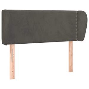 vidaXL voodipeats servadega, tumehall, 93x23x78/88 cm, samet