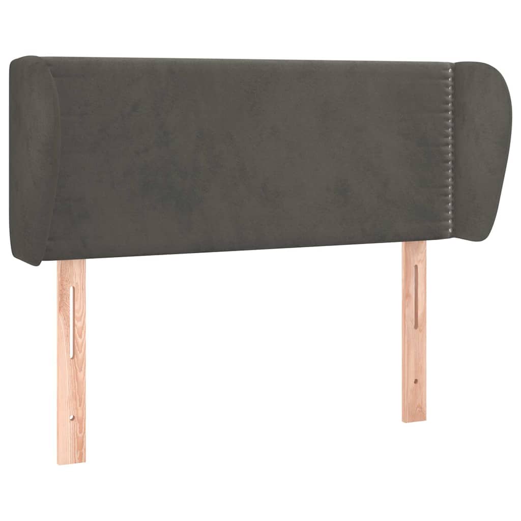vidaXL Čelo postele typu ušák tmavě šedé 93x23x78/88 cm samet