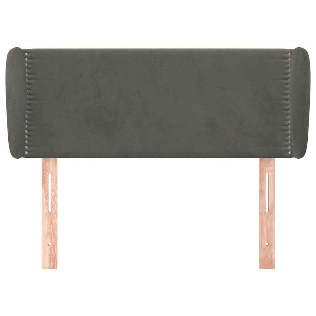 vidaXL Hoofdbord met randen 93x23x78/88 cm fluweel donkergrijs grijs, foto 2