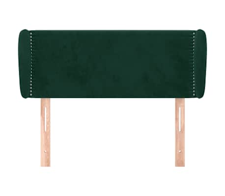 vidaXL T&ecirc;te de lit avec oreilles Vert fonc&eacute; 93x23x78/88 cm Velours