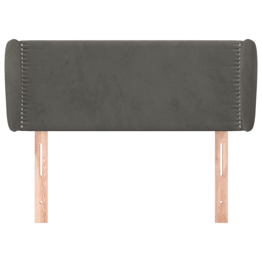 vidaXL Hoofdbord met randen 103x23x78/88 cm fluweel donkergrijs afbeelding