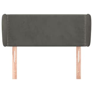 Čelo postele typu ušák tmavě šedé 103x23x78/88 cm samet - obrázek 3