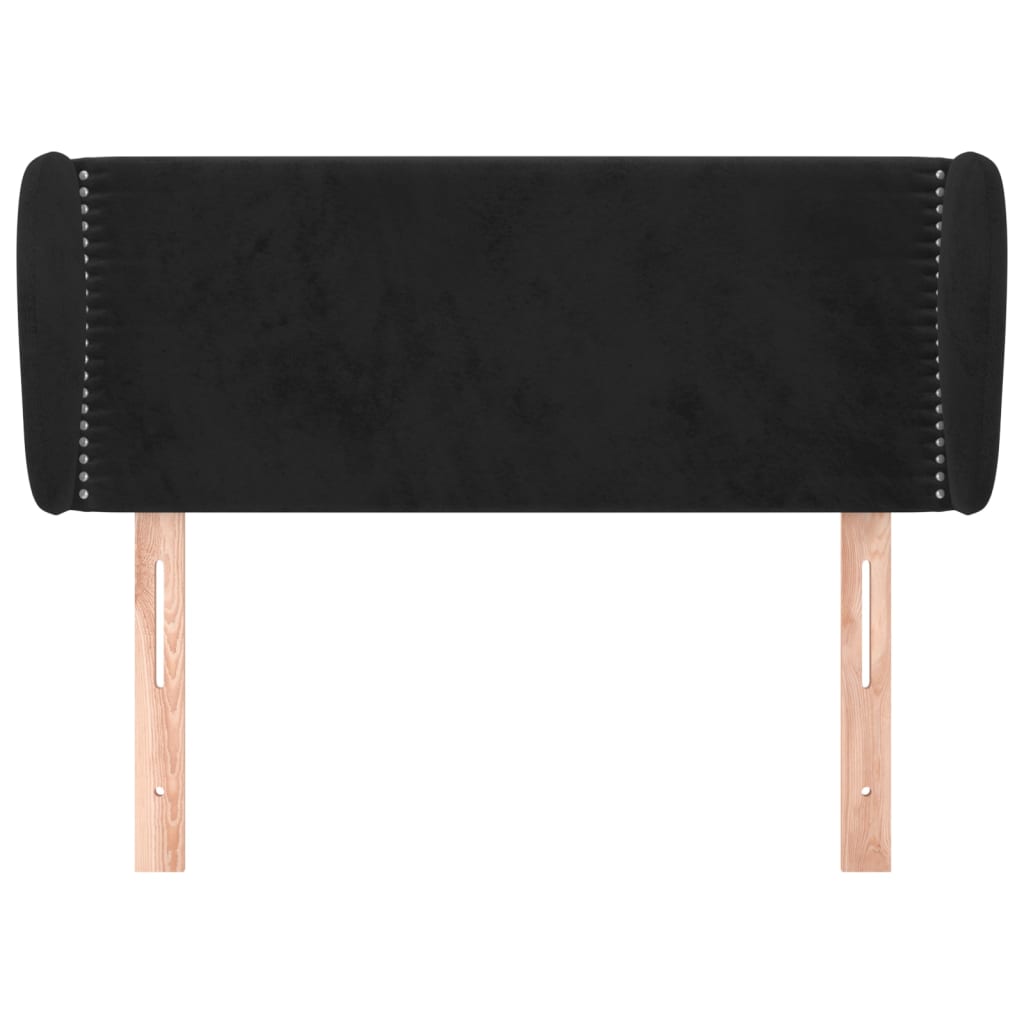 vidaXL Hoofdbord met randen 103x23x78/88 cm fluweel zwart afbeelding