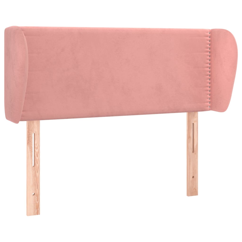vidaXL Čelo postele typu ušák růžová 103x23x78/88 cm samet