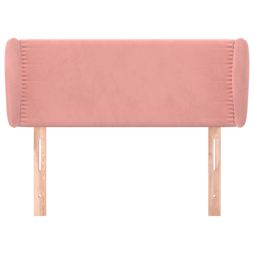 vidaXL Hoofdbord met randen 103x23x78/88 cm fluweel roze afbeelding