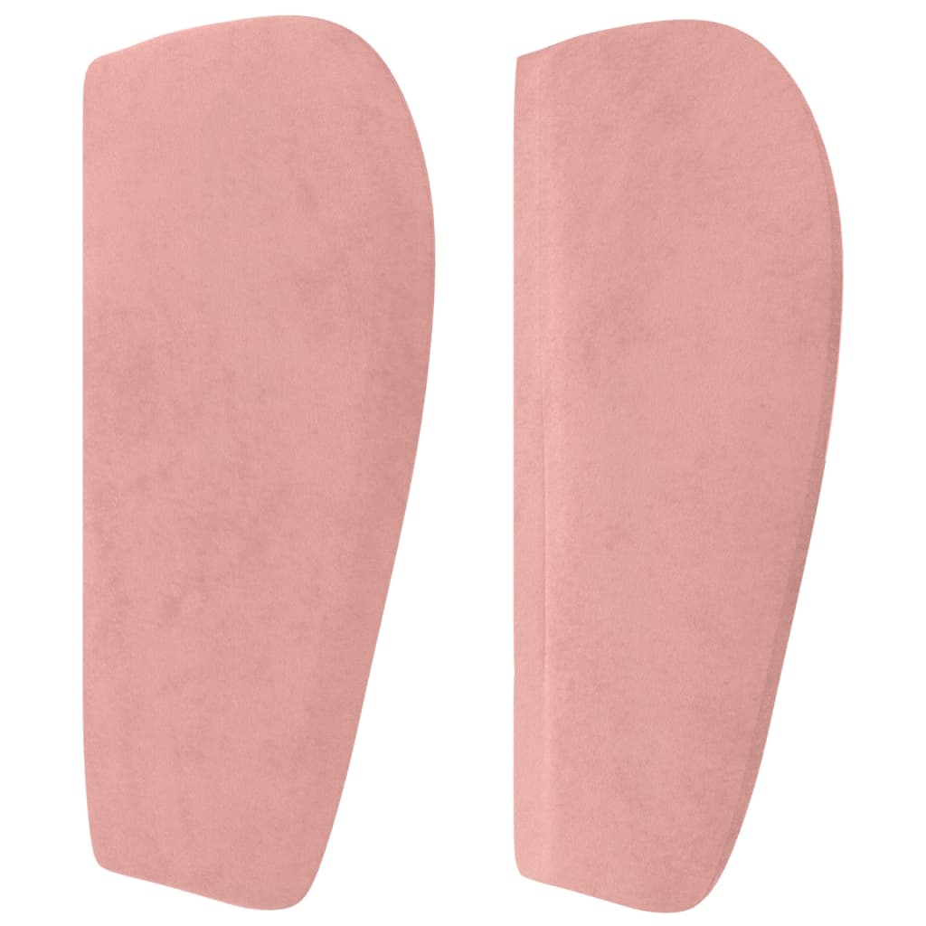 rózsaszín bársony fejtámla szárnyakkal 103x23x78/88 cm